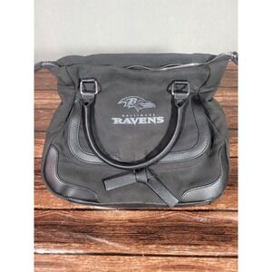 Baltimore Ravens Canvas & Leather Purse Bag Tote 15"x10" Black NWT